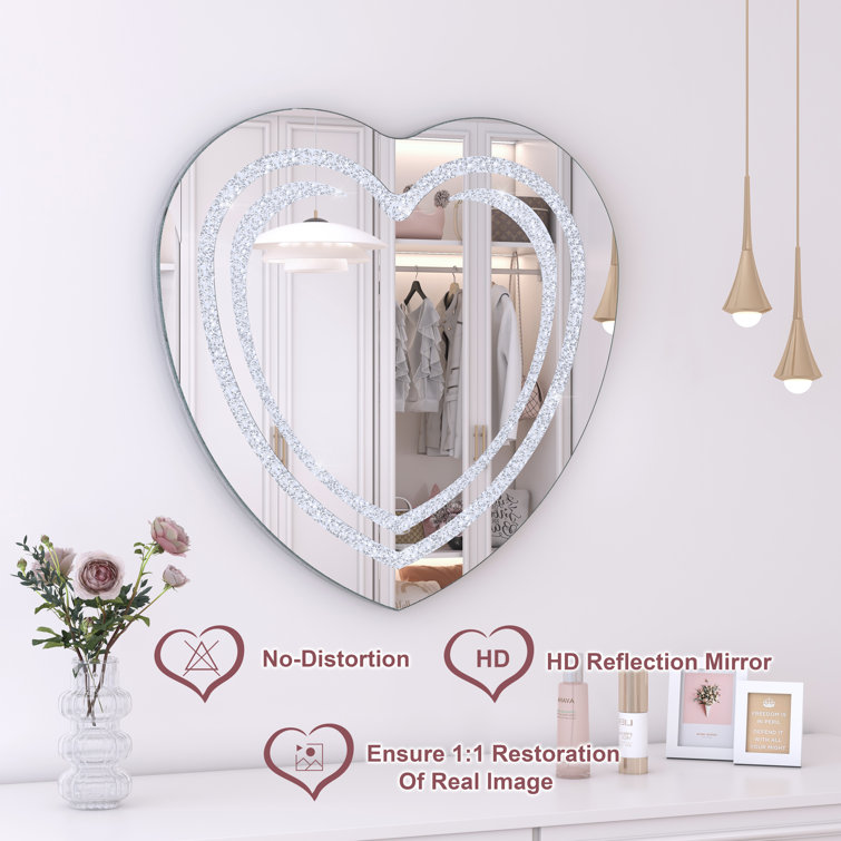 Heart shaped store table mirror